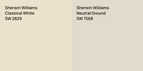 SW 2829 Classical White vs SW 7568 Neutral Ground