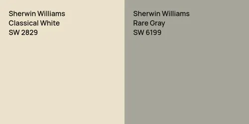 SW 2829 Classical White vs SW 6199 Rare Gray