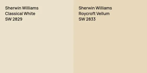 SW 2829 Classical White vs SW 2833 Roycroft Vellum