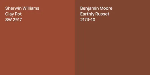 SW 2917 Clay Pot vs 2173-10 Earthly Russet