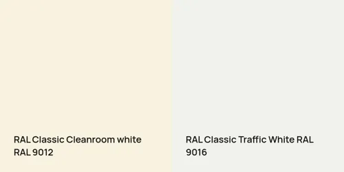 RAL 9012 Cleanroom white vs RAL 9016 Traffic White