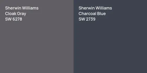 SW 6278 Cloak Gray vs SW 2739 Charcoal Blue