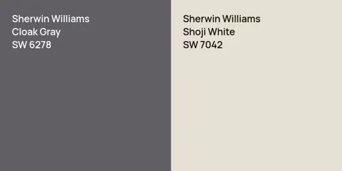 SW 6278 Cloak Gray vs SW 7042 Shoji White