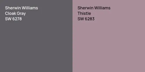 SW 6278 Cloak Gray vs SW 6283 Thistle