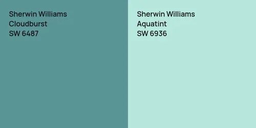 SW 6487 Cloudburst vs SW 6936 Aquatint