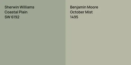 SW 6192 Coastal Plain vs 1495 October Mist