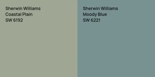 SW 6192 Coastal Plain vs SW 6221 Moody Blue