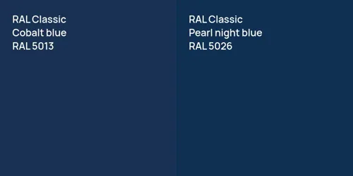 RAL 5013  Cobalt blue vs RAL 5026  Pearl night blue