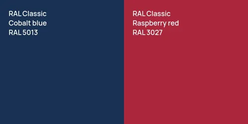 RAL 5013  Cobalt blue vs RAL 3027  Raspberry red