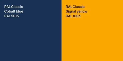 RAL 5013  Cobalt blue vs RAL 1003  Signal yellow