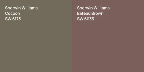 SW 6173 Cocoon vs SW 6033 Bateau Brown