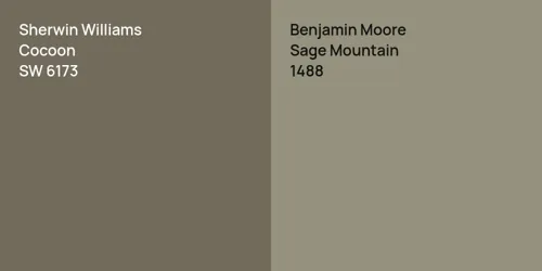 SW 6173 Cocoon vs 1488 Sage Mountain