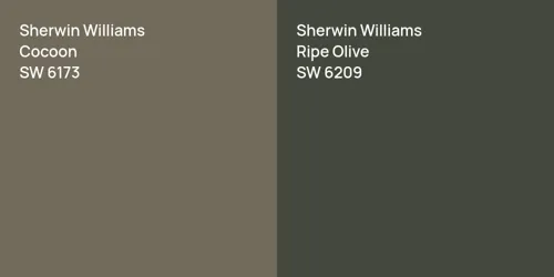 SW 6173 Cocoon vs SW 6209 Ripe Olive