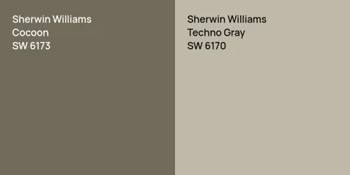 SW 6173 Cocoon vs SW 6170 Techno Gray