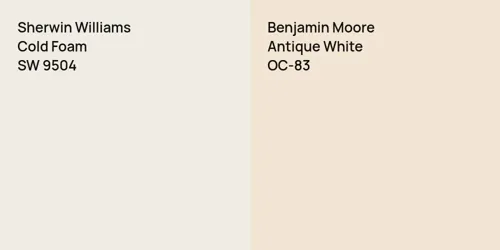 SW 9504 Cold Foam vs OC-83 Antique White