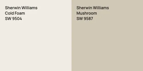 SW 9504 Cold Foam vs SW 9587 Mushroom