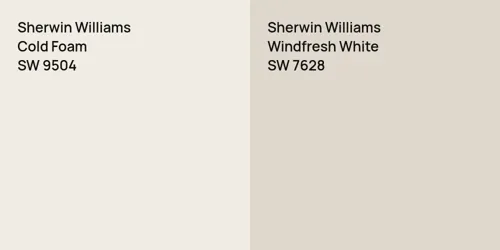 SW 9504 Cold Foam vs SW 7628 Windfresh White