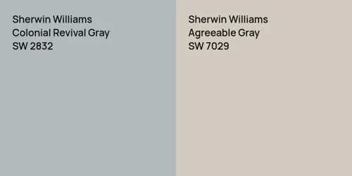 SW 2832 Colonial Revival Gray vs SW 7029 Agreeable Gray