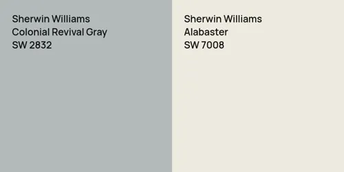 SW 2832 Colonial Revival Gray vs SW 7008 Alabaster