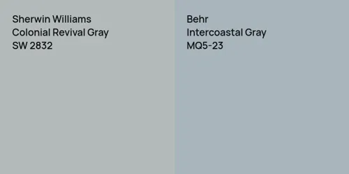 SW 2832 Colonial Revival Gray vs MQ5-23 Intercoastal Gray