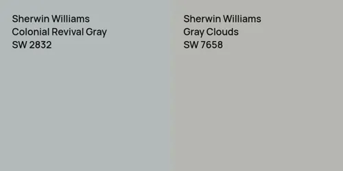 SW 2832 Colonial Revival Gray vs SW 7658 Gray Clouds