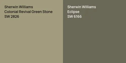 SW 2826 Colonial Revival Green Stone vs SW 6166 Eclipse