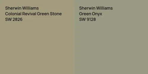 SW 2826 Colonial Revival Green Stone vs SW 9128 Green Onyx