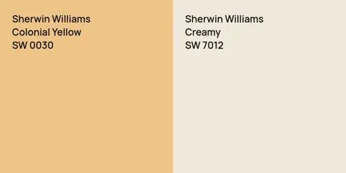 SW 0030 Colonial Yellow vs SW 7012 Creamy