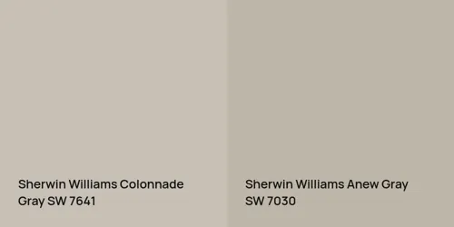 SW 7641 Colonnade Gray vs SW 7030 Anew Gray