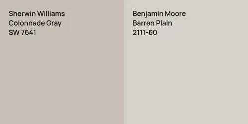 SW 7641 Colonnade Gray vs 2111-60 Barren Plain