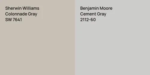 SW 7641 Colonnade Gray vs 2112-60 Cement Gray