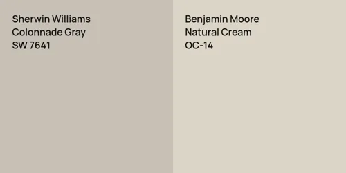 SW 7641 Colonnade Gray vs OC-14 Natural Cream