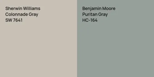 SW 7641 Colonnade Gray vs HC-164 Puritan Gray