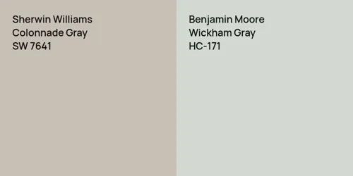 SW 7641 Colonnade Gray vs HC-171 Wickham Gray