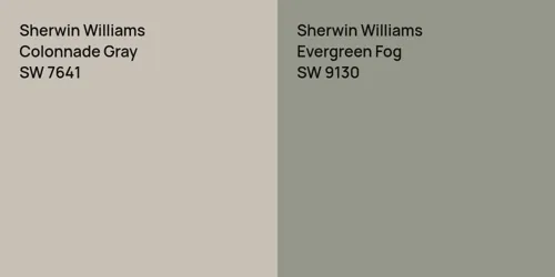 SW 7641 Colonnade Gray vs SW 9130 Evergreen Fog