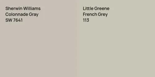 SW 7641 Colonnade Gray vs 113 French Grey