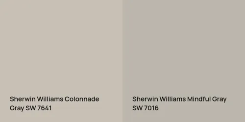 SW 7641 Colonnade Gray vs SW 7016 Mindful Gray