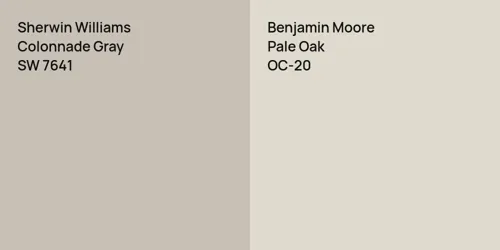 SW 7641 Colonnade Gray vs OC-20 Pale Oak