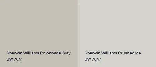 SW 7641 Colonnade Gray vs SW 7647 Crushed Ice