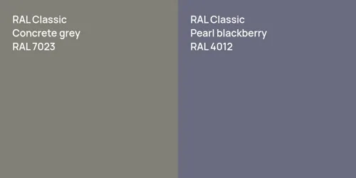 RAL 7023  Concrete grey vs RAL 4012  Pearl blackberry