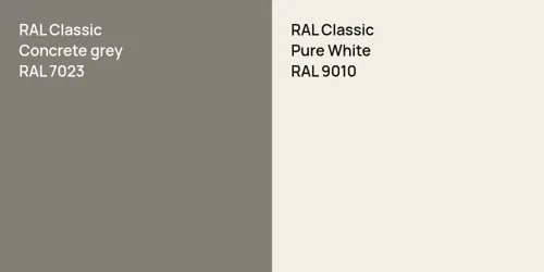 RAL 7023  Concrete grey vs RAL 9010 Pure White