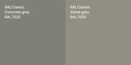 RAL 7023  Concrete grey vs RAL 7030  Stone grey