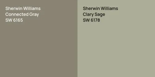 SW 6165 Connected Gray vs SW 6178 Clary Sage