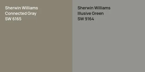 SW 6165 Connected Gray vs SW 9164 Illusive Green