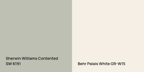 SW 6191 Contented vs GR-W15 Palais White