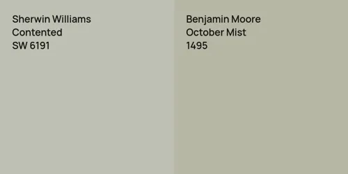 SW 6191 Contented vs 1495 October Mist