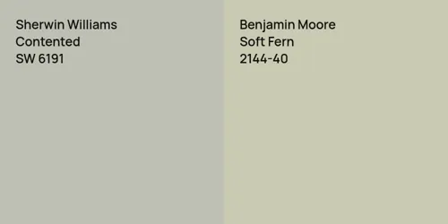 SW 6191 Contented vs 2144-40 Soft Fern