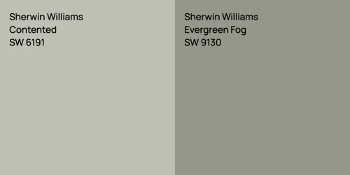 SW 6191 Contented vs SW 9130 Evergreen Fog