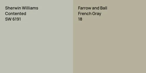 SW 6191 Contented vs 18 French Gray