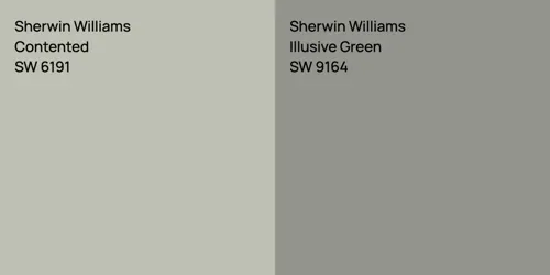 SW 6191 Contented vs SW 9164 Illusive Green